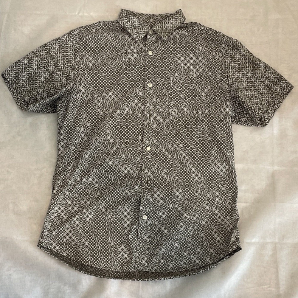 Mens Banana Republic Casual  button up Shirt Patterned Slim Fit Large